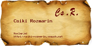 Csiki Rozmarin névjegykártya